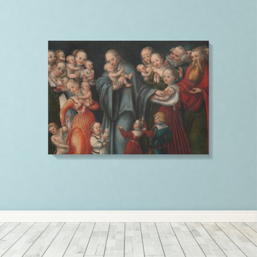Christus die de kinderen verstikt canvas afdruk (Insitu (Houten vloer))