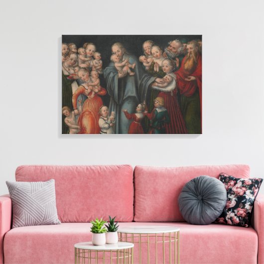 Christus die de kinderen verstikt canvas afdruk (Insitu (Woonkamer))