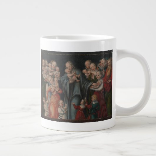 Christus die de kinderen verstikt grote koffiekop (Rechts)