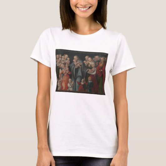 Christus die de kinderen verstikt t-shirt (Voorkant)