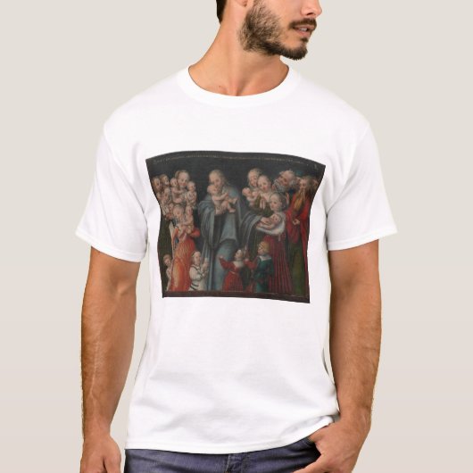 Christus die de kinderen verstikt t-shirt (Voorkant)