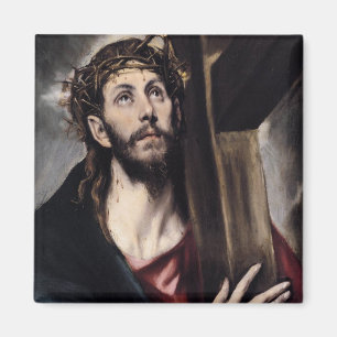 Christus die de kruismagneet draagt magneet