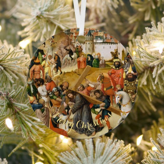 Christus die de  kunst van het kruis kerstfeest ge metalen ornament (Insitu)