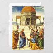 Christus die de sleutels geeft aan de heilige Petr Feestdagenkaart (Voorkant / Achterkant)