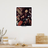 Christus die het kruis draagt. Door Hieronymus Bos Poster (Keuken)