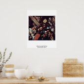 Christus die het kruis draagt. Door Hieronymus Bos Poster (Keuken)