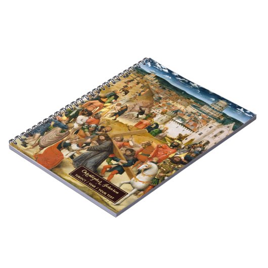 Christus die het Kruis Draagt Kunst Gouden Monogra Notitieboek (Linkerzijde)