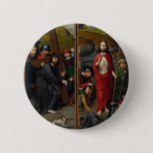 Christus die het kruis draagt ronde button 5,7 cm
