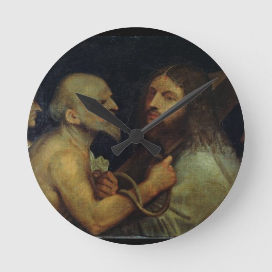 Christus die het kruis draagt ronde klok (Voorkant)