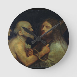 Christus die het kruis draagt ronde klok