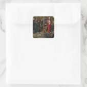 Christus die het kruis draagt vierkante sticker (Tas)