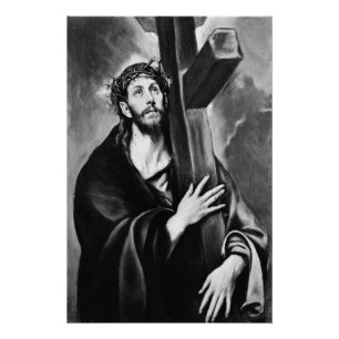 Christus die het Kruis draagt (zwart-wit) Poster