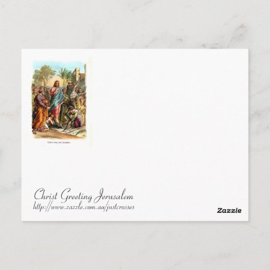 Christus die Jeruzalem ingaan Briefkaart (Achterkant)