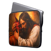 Christus die Lucifer omhelst Laptop Sleeve (Voorkant Links)