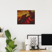 Christus die onder het gewicht van het kruis zinkt poster (Thuiskantoor)