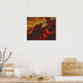 Christus die onder het gewicht van het kruis zinkt poster (Keuken)