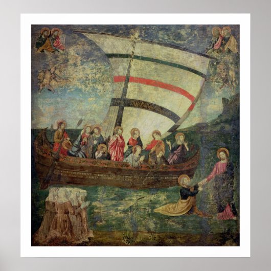 Christus die op het water loopt na de 'Navicella' Poster (Voorkant)