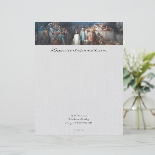 Christus die Praetorium verlaat Briefhoofd Ontwerp (Staand voorkant)