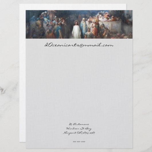 Christus die Praetorium verlaat Briefhoofd Ontwerp (Voorkant / Achterkant)