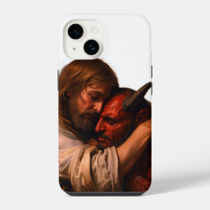 Christus die van Lucifer houdt iPhone 14 Hoesje