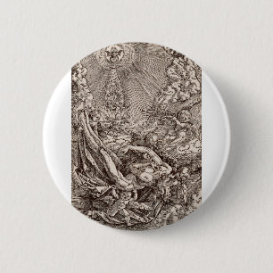 Christus door engelen in de hemel geboren ronde button 5,7 cm
