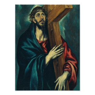 Christus Draag het kruis bij El Greco Foto Afdruk