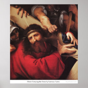 Christus Draag het kruis door Lorenzo Lotto Poster