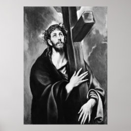 Christus Draag het Kruis (zwart-wit) Poster