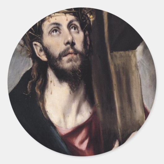 Christus_draagt_het_kruis_1580 Ronde Sticker (Voorkant)