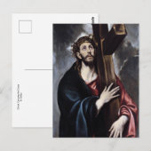 Christus draagt het Kruis door El Greco Ansichtkaa Briefkaart (Voorkant / Achterkant)