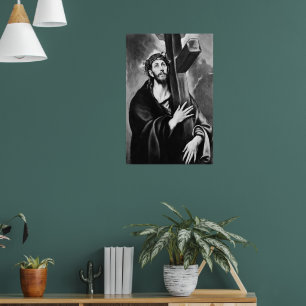 Christus draagt het Kruis (Zwart & Wit) Poster