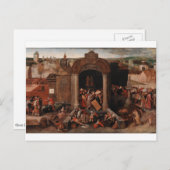 Christus Driving Traders uit de tempel door Bruege Briefkaart (Voorkant / Achterkant)