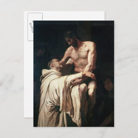 Christus Embracing St. Bernard Briefkaart (Voorkant / Achterkant)