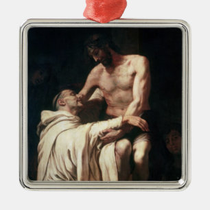 Christus Embracing St. Bernard Metalen Ornament