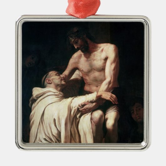 Christus Embracing St. Bernard Metalen Ornament (Voorkant)