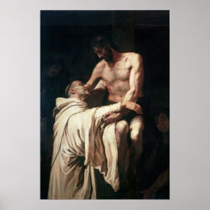 Christus Embracing St. Bernard Poster