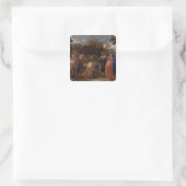 Christus en de Centurion Vierkante Sticker (Tas)