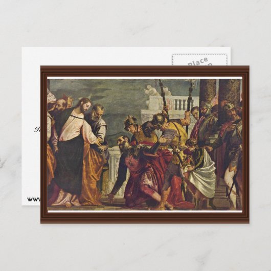 Christus en de eeuw van Capernaum door Veronese Briefkaart (Voorkant / Achterkant)