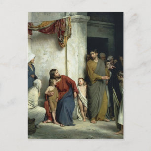 Christus en de kinderen van Carl Bloch Briefkaart
