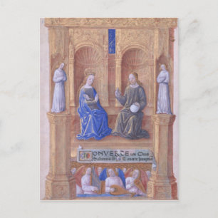 Christus en de Maagd Mary Enthroned Briefkaart