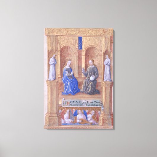 Christus en de Maagd Mary Enthroned Canvas Afdruk (Voorkant)