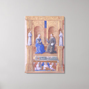 Christus en de Maagd Mary Enthroned Canvas Afdruk