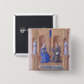Christus en de Maagd Mary Enthroned Vierkante Button 5,1 Cm (Voorkant /achterkant)