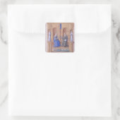 Christus en de Maagd Mary Enthroned Vierkante Sticker (Tas)