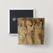 Christus en de pelgrims van Emmaus Vierkante Button 5,1 Cm (Voorkant /achterkant)