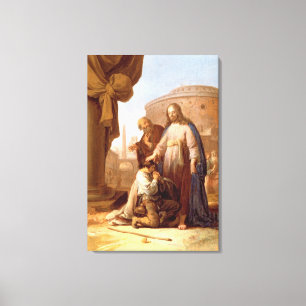 Christus en de Rich Young Ruler, 1640 Canvas Afdruk