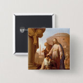 Christus en de Rich Young Ruler, 1640 Vierkante Button 5,1 Cm (Voorkant /achterkant)