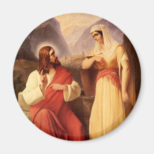 Christus en de Samaritaan door Christian Schleisne Magneet