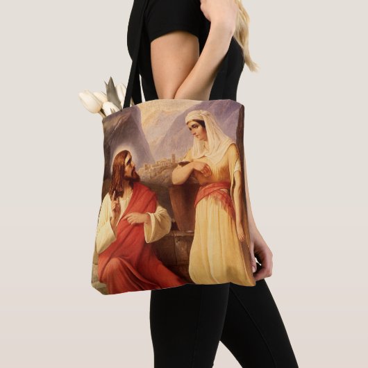 Christus en de Samaritaanse door Christian Schleis Tote Bag (Dichtbij)