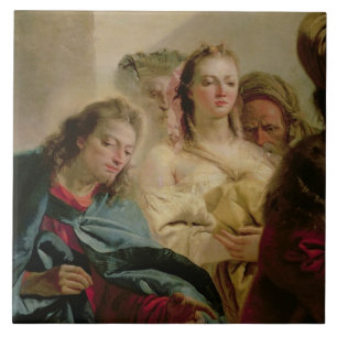 Christus en de Volwassenen, 1751 (olie op canvas) Tegeltje